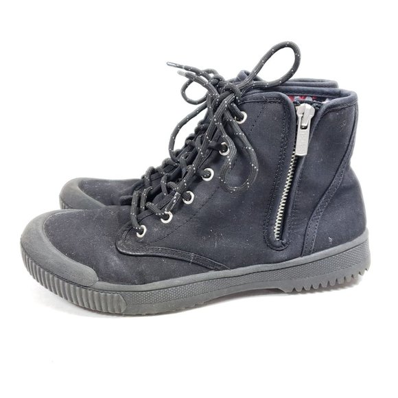 Bobs Women's Size 7.5 Black Bootie Sneakers Canvas - Picture 3 of 10